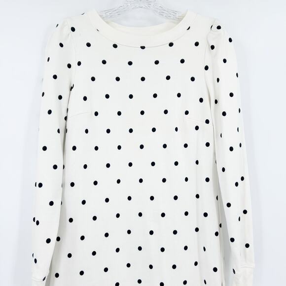 Talbots Joy Dot White & Black Cotton Terry Shift Dress Polka Dot Womens Size XS - Picture 4 of 11